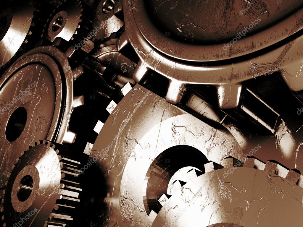 Industrial background with a lots of gears — Stock Photo © trialhuni