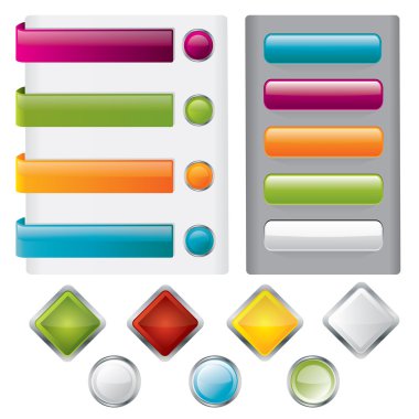 Glossy button set clipart