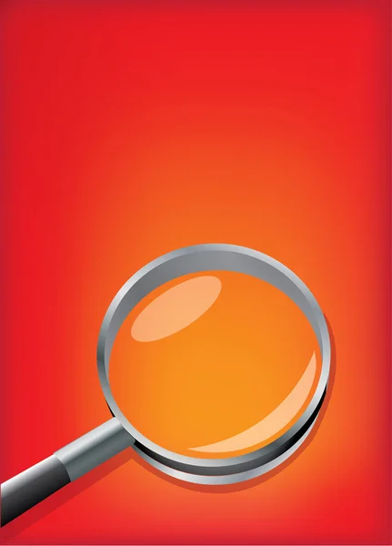 Vector magnifier on red background — Stock Vector