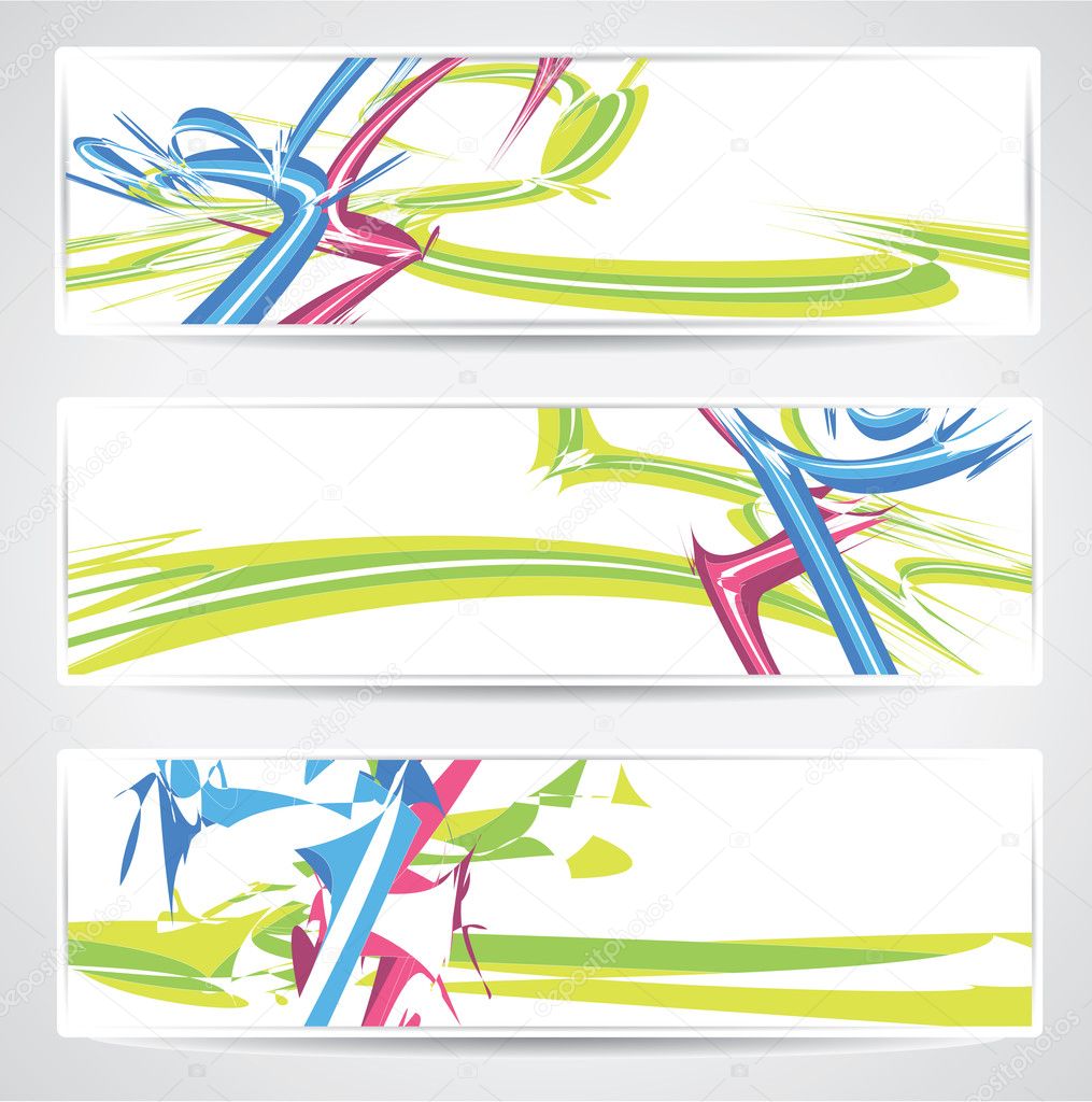 Fun banner set with messy colorful design