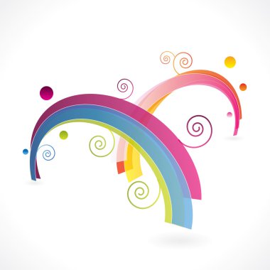 Abstract vector rainbow composition clipart