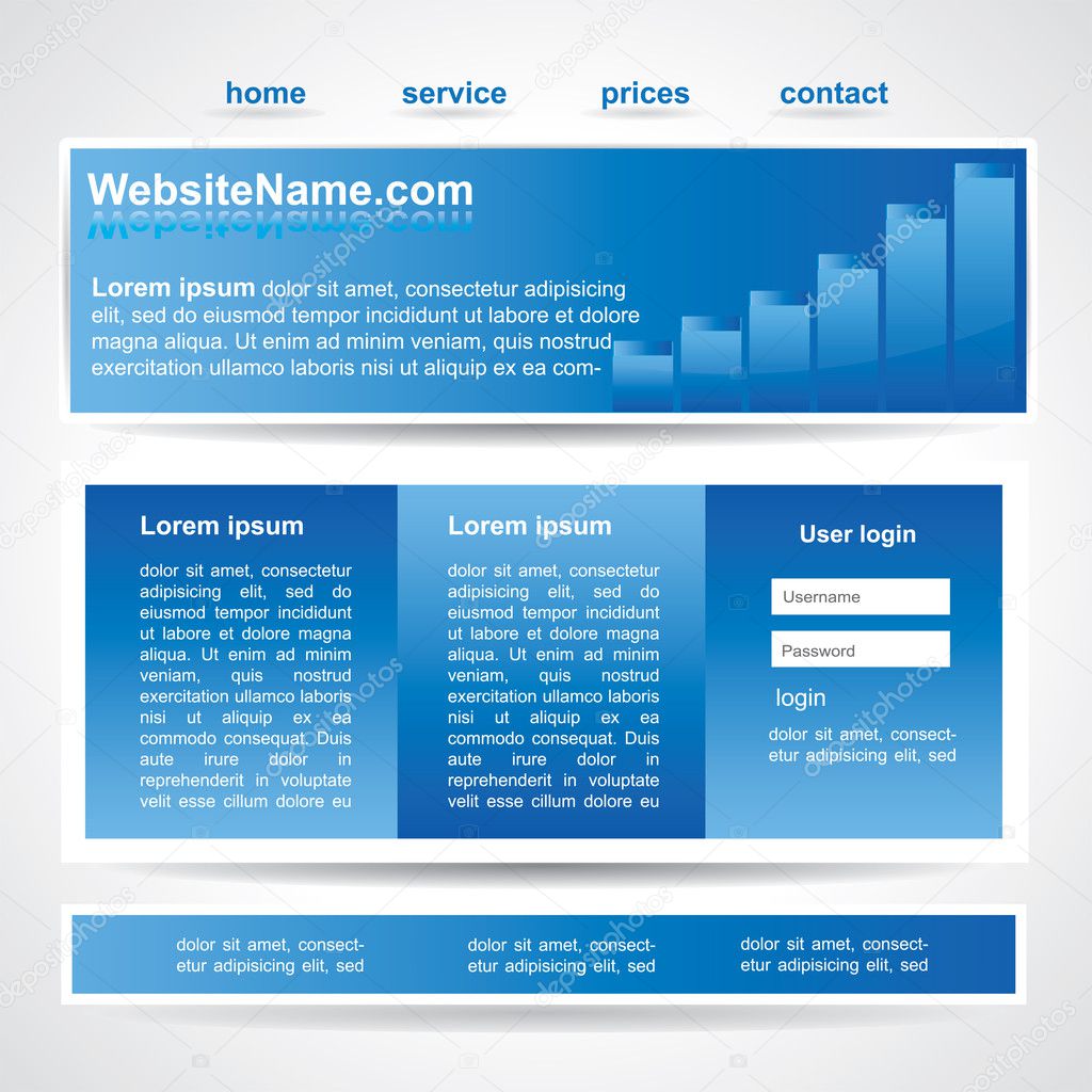 Blue simple but modern website template