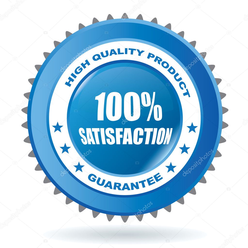 Blue satisfaction vector emblem