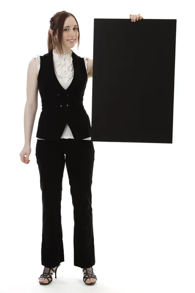 Holding a board — Stock Photo, Image