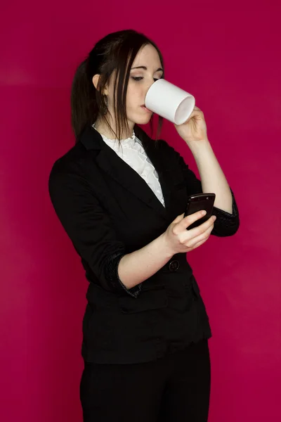 Multi-tasking donna d'affari — Foto Stock