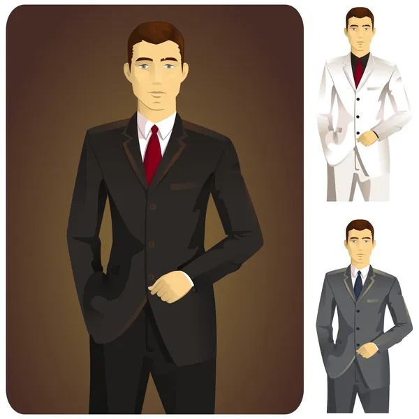 Man in Suit Set - 1 — Stock Vector