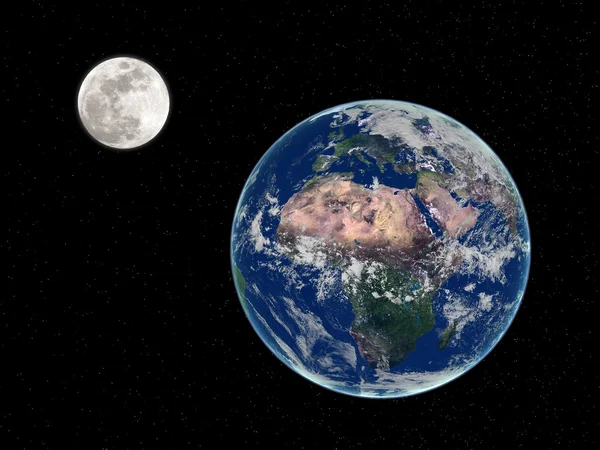 Earth and Moon — Stock Photo, Image
