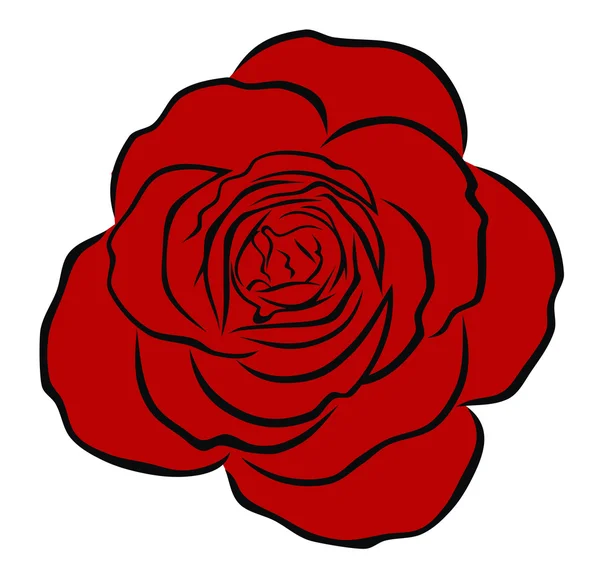 Rød rose – Stock-vektor