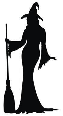 Witch silhouette clipart