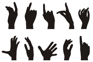 Hands silhouettes clipart