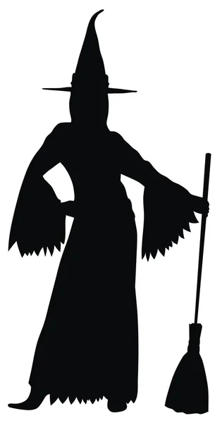 Silhouette de sorcière — Image vectorielle