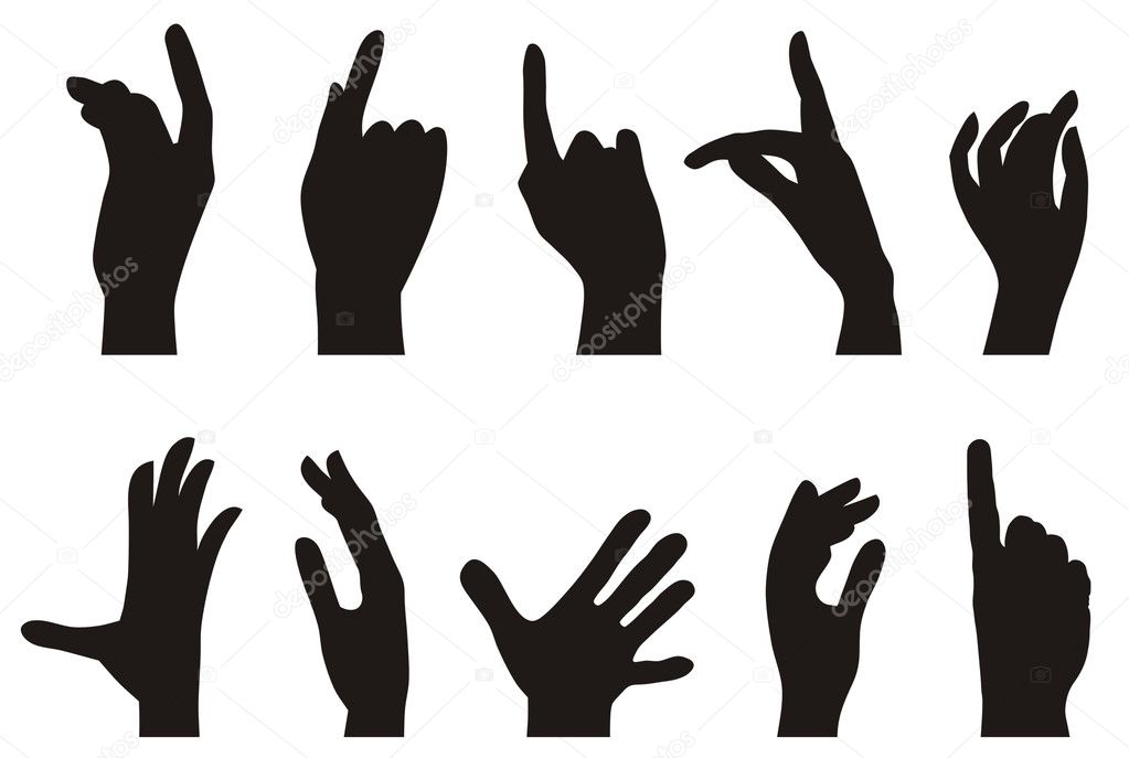 Hands silhouettes