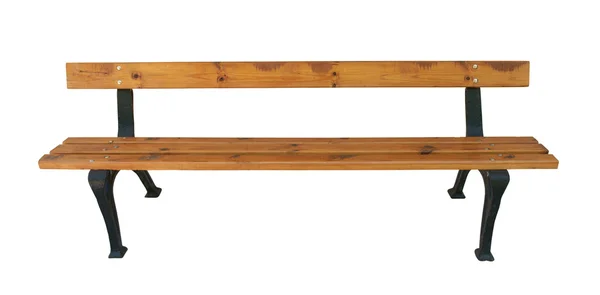 Dřevěná Lavice Izolované Bílém Pozadí — Stock fotografie