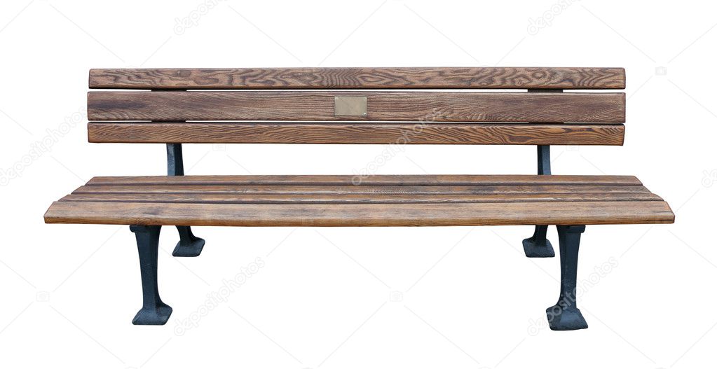 Wooden bench isolated over white background