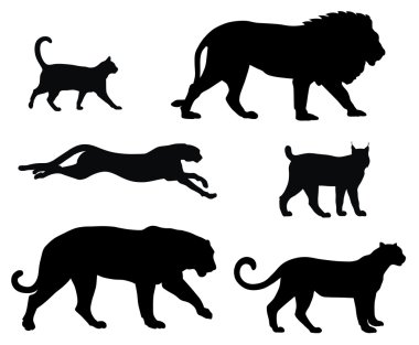 Cats silhouettes clipart