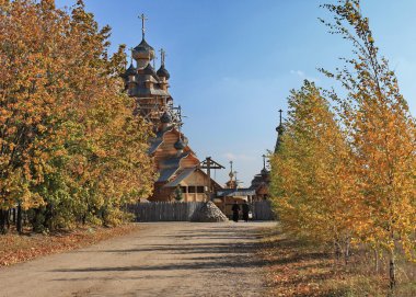 sviatohirsk ahşap bir tapınakta mağara Ukrayna, sviatohirsk Manastırı