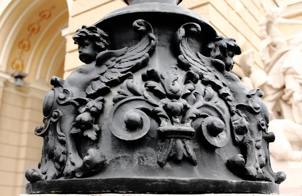 Eisen Gegossenes Ornament Eines Gestells Einer Straßenlaterne — Stockfoto