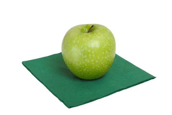 Äpfel. Ein einziger grüner Apfel eine Oma-Schmied-Sorte. — Stockfoto