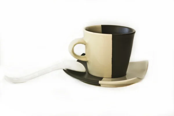 Coffee steam and spoon — Stock Photo, Image