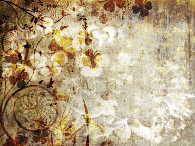 Grunge floral background clipart