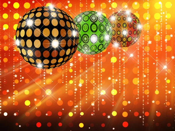 Disco ballen en ter plaatse licht — Stockfoto