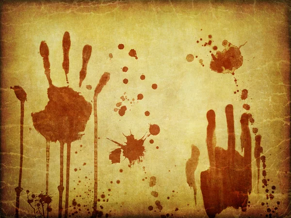 Кровавые отпечатки рук — стоковое фото