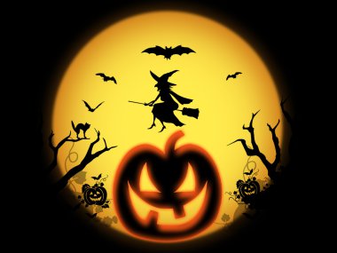 Grinning halloween pumpkin clipart