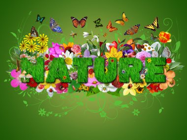 Nature items collage clipart