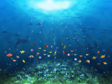 Underwater scene clipart