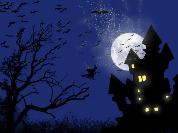 Szene aus der Halloween-Nacht — Stockfoto
