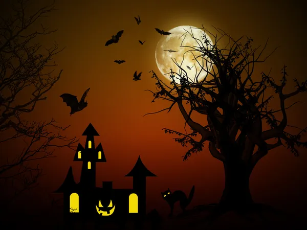 Halloween noc scéna — Stock fotografie