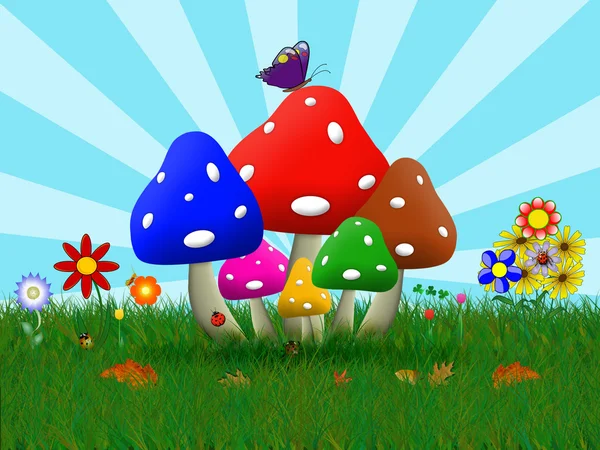 Mushroom family — Stock Photo, Image