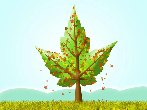 Abstrakt gefärbter Herbstbaum — Stockfoto