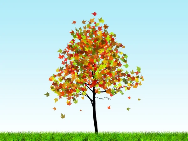 Abstract colored sunny autumn tree — Stock Photo, Image