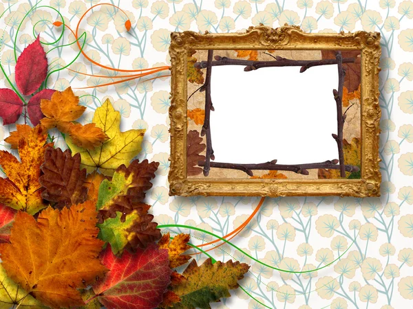 Podzimní listí rám — Stock fotografie