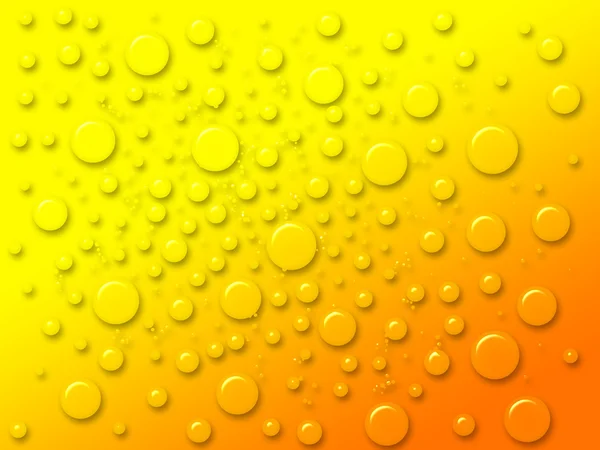 黄色の背景に露の滴 — ストック写真