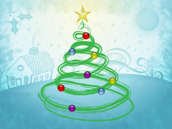 Αφηρημένη διακόσμηση χριστουγεννιάτικο δέντρο — Φωτογραφία Αρχείου