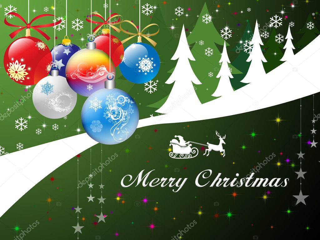 Merry Christmas - seasonal specific ornamented background