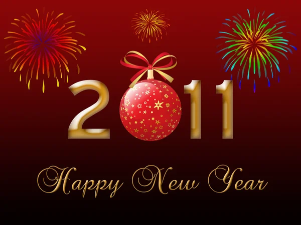 2011 gelukkig Nieuwjaar wenskaart — Stockfoto
