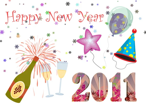 2011 Feliz Año Nuevo ilustración — Foto de Stock