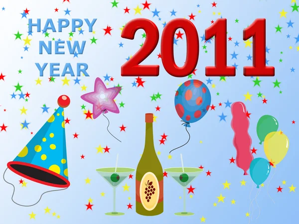 2011 Feliz Año Nuevo ilustración — Foto de Stock