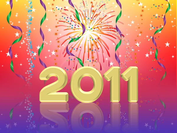 Ilustracja szczęśliwego nowego roku 2011 — Zdjęcie stockowe