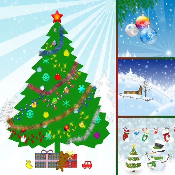 Collage illustration of winter season — Stock Photo, Image