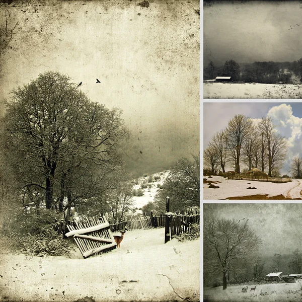 Foto-Collage des Winters — Stockfoto