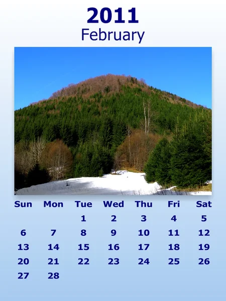 2 月 2011年カレンダー — ストック写真