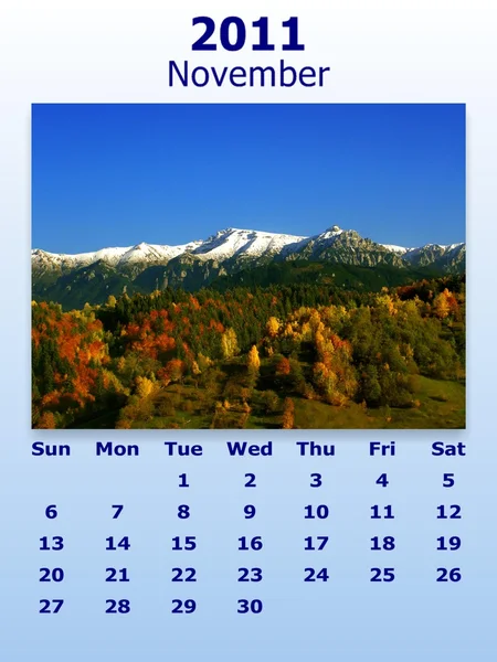 Noviembre mes 2011 calendario — Foto de Stock