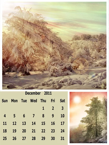 Dezembro mês 2011 calendário — Fotografia de Stock