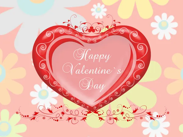 Tarjeta de San Valentín saludos ilustración — Foto de Stock
