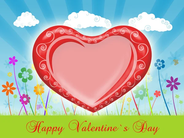 Aftelkalender voor Valentijnsdag kaart groeten illustratie — Stockfoto