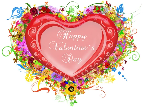 Tarjeta de San Valentín saludos ilustración —  Fotos de Stock